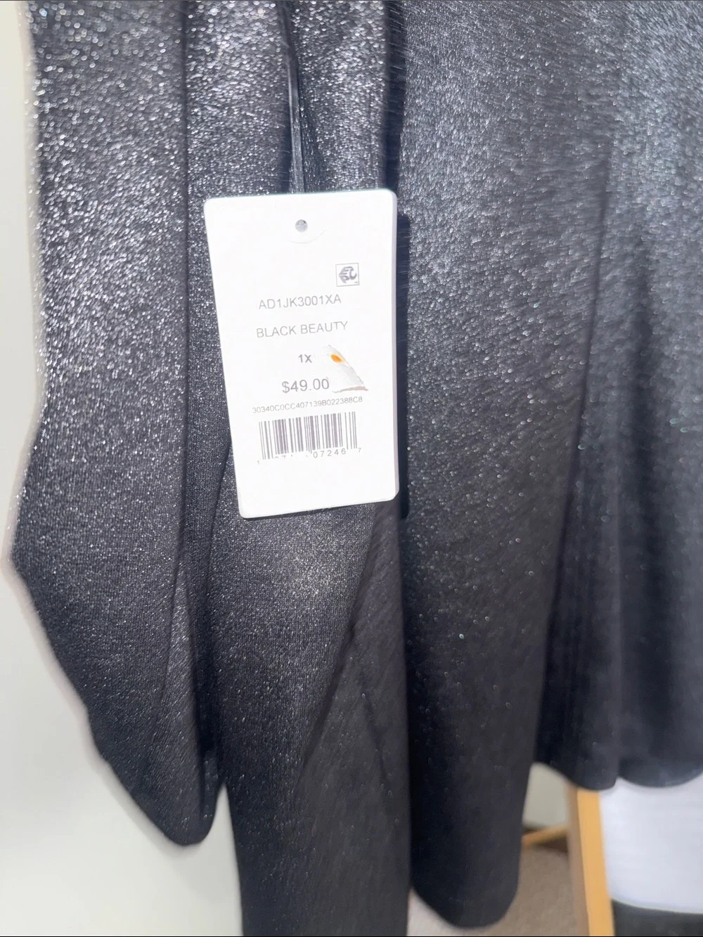 89th & Madison Black Shimmery Open Blazer